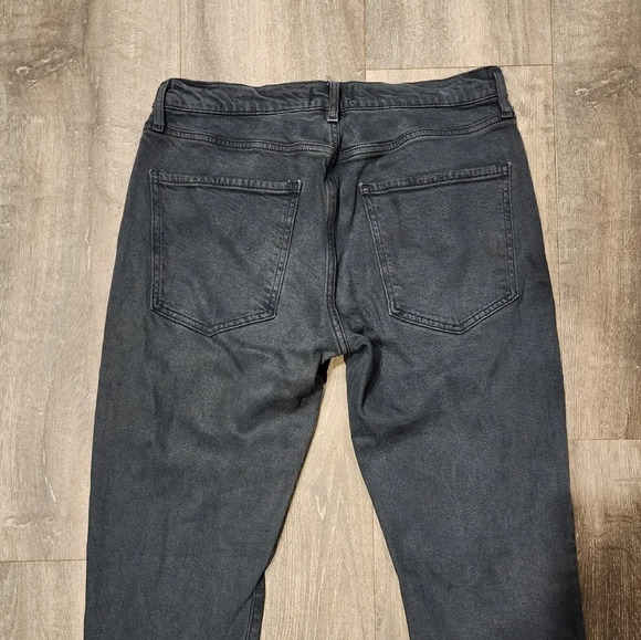 Agolde Toni Mid Rise Raw Hem Straight Leg Black Jean - Picture 7 of 7
